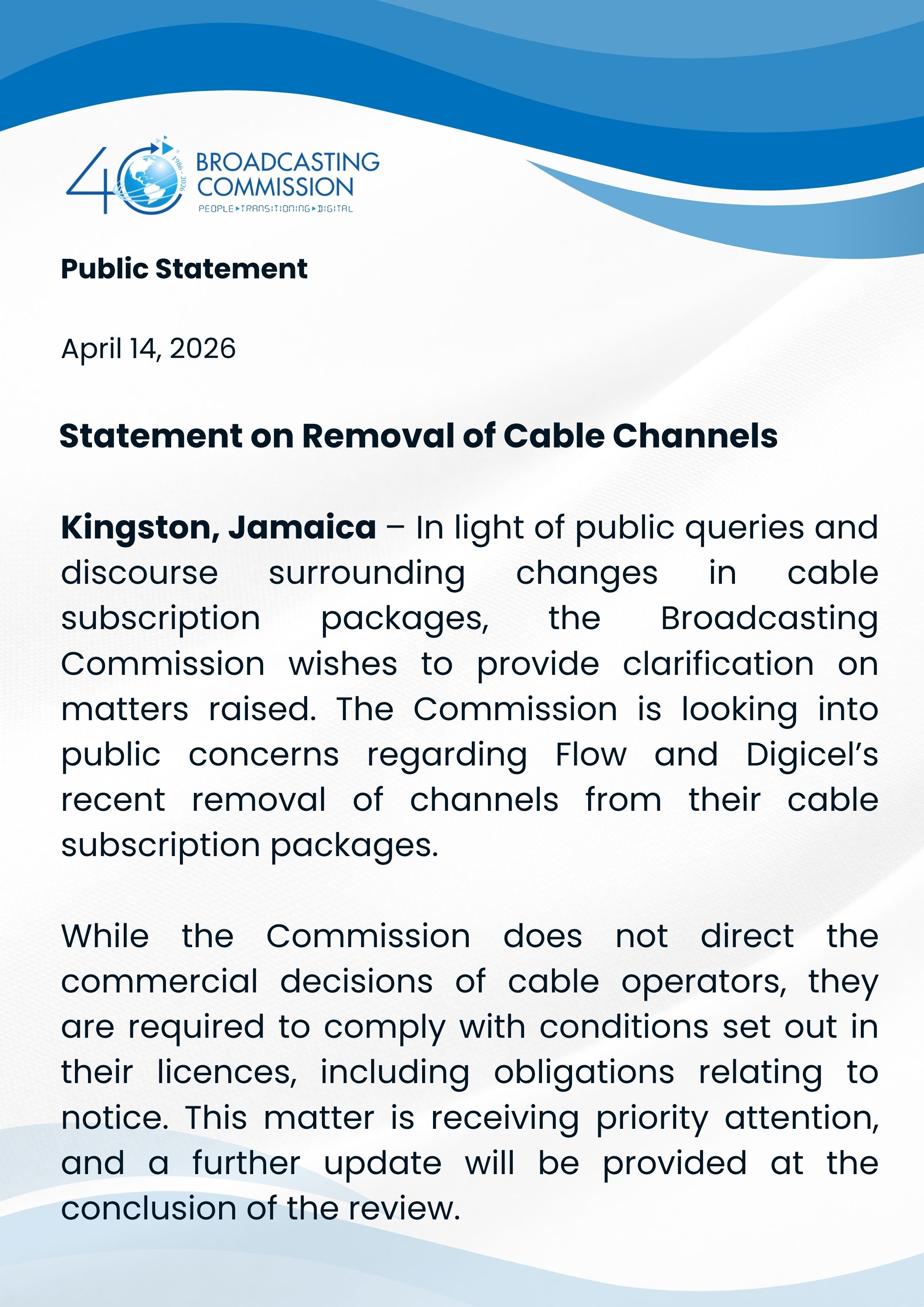 Public Statement