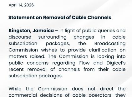 Public Statement - Removal of Cable Channels
